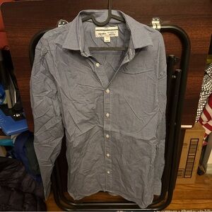 Old Navy Men's Navy Checkered Button Down Shirt